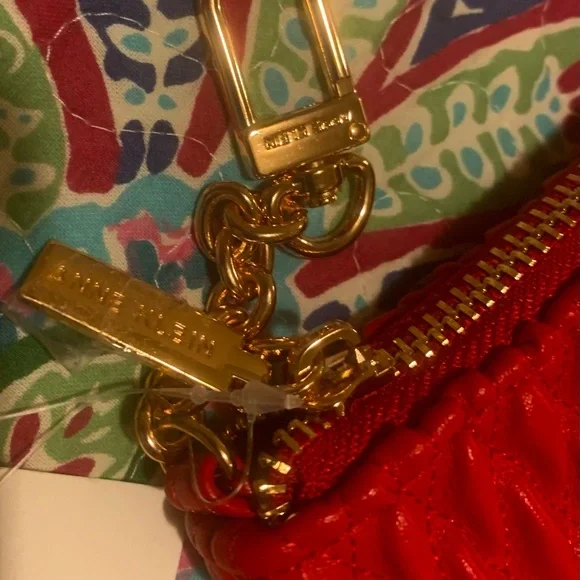 Anne Klein Red Quilted Wallet Pouch w/ Keychain NWT - Picture 6 of 6